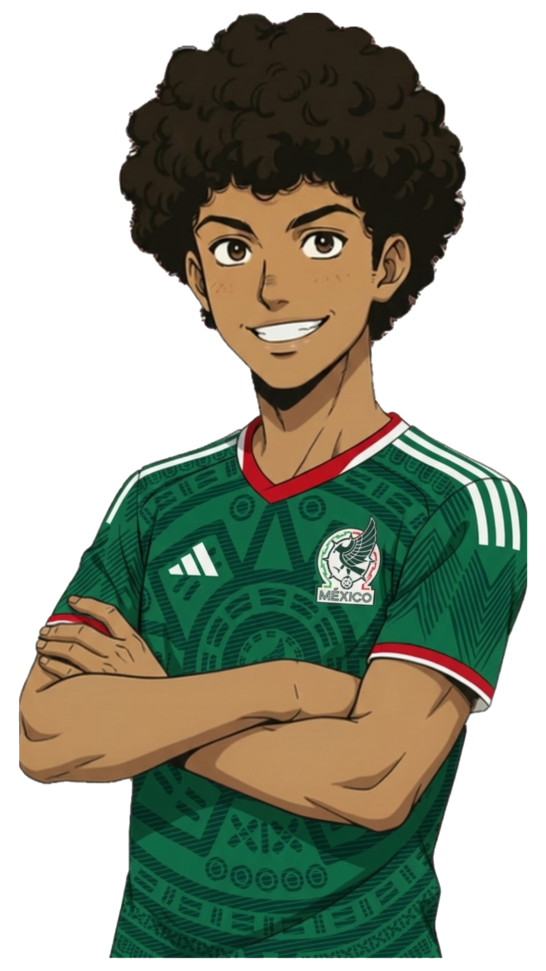 Mascota de El Chino Sports con jersey de México